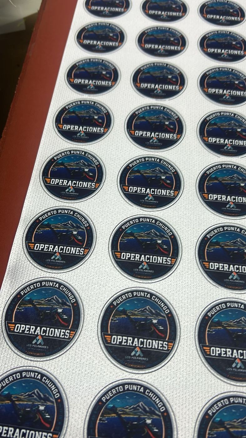 Pliego de stickers redondos a todo color con logo corporativo